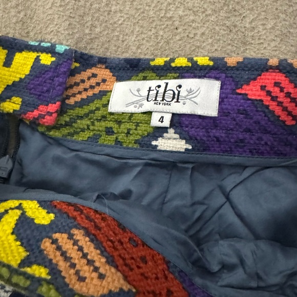 Anthropologie Tibi Cockatoo Kaleidoscope Skirt Aztec Tribal Print Size 4 - Picture 3 of 10